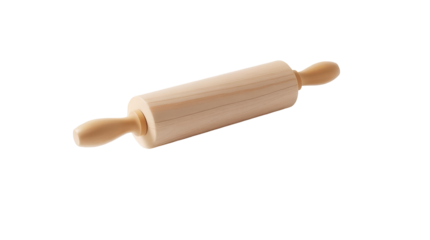 Photo of wooden rolling pin isolated on transparent background.png