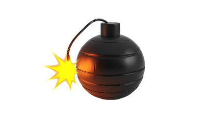 Photo of black bomb isolated on transparent background.png