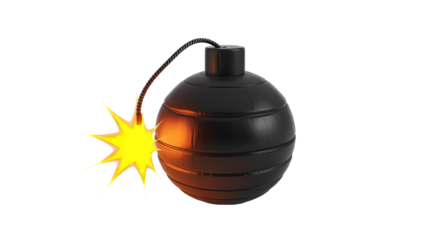 Photo of black bomb isolated on transparent background.png