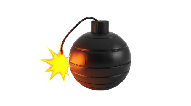 Photo of black bomb isolated on transparent background.png