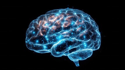 Digital Visualization of a Brain with Neural Connections