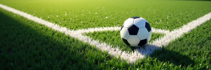Fototapeta premium Precise Soccer Ball Corner Kick Placement