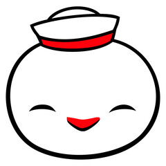 Duck sailor sailor hat cap happy face fisherman Isolated Vector Graphic Design Illustration
