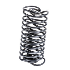 Compression springs arranged in a vertical position on a Transparent background for industrial applications, Compression Springs isolated on PNG background