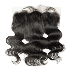 body wavy black human hair weaves lace frontal