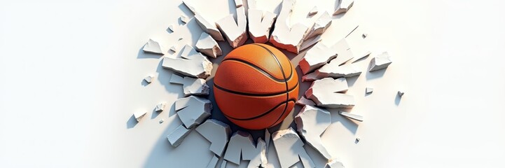 Dynamic basketball impact through fractured surface