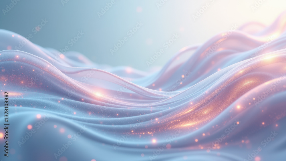 Poster abstract digital wave pattern with light effects.
