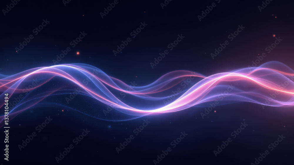 Aufkleber this is a digital artwork depicting abstract wave-like forms transitioning into a blurred state at t