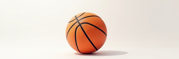 Fototapeta premium Vibrant basketball centered on a pristine background