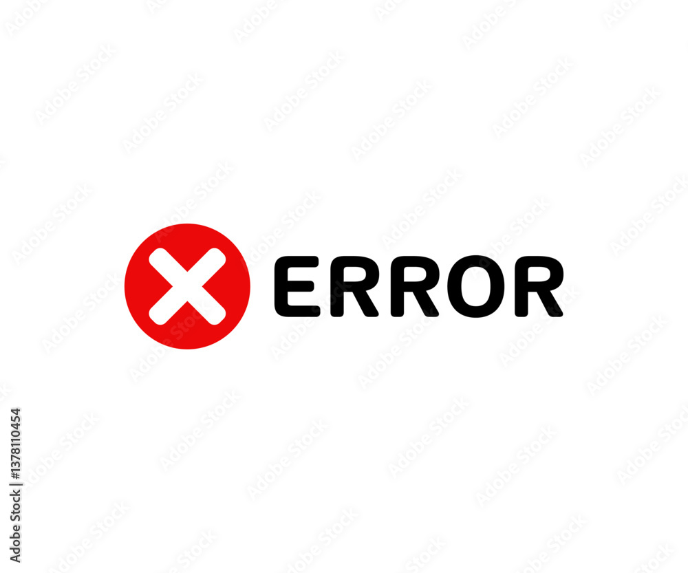 Poster error message alert icon. danger warning icon. error message red sign vector design and illustration