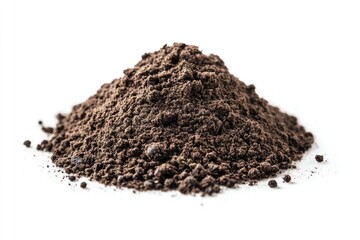 Black pepper powder isolated on white background. AI generated illustration.