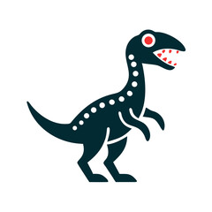 Obraz premium Cartoon dinosaur in side view flat illustration