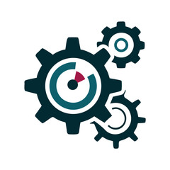 Gear mechanism with indicators in flat engineering style