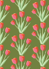 Tulips Illustration pattern