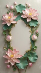 A dynamic lotus vine frame with tropical influences for an exotic feel.