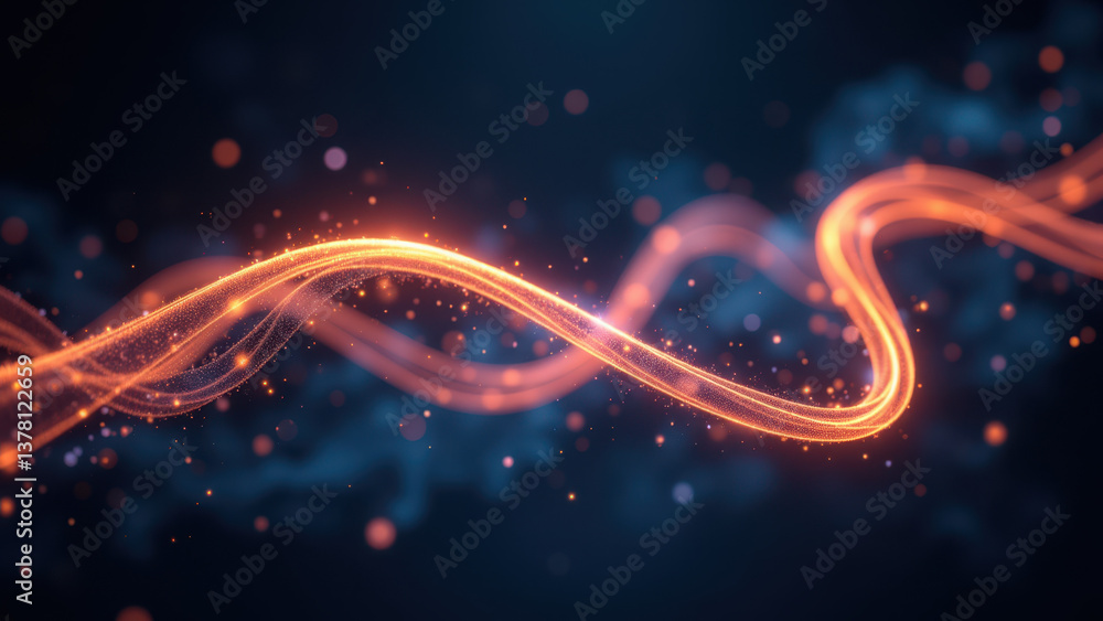 Aufkleber dynamic abstract design with fluid motion and bright colors against a dark background.