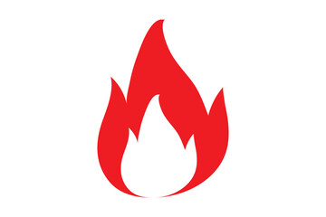 Red hot fire / flame heat or spicy food symbol flat vector icon for apps and websites