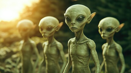 A group of aliens using advanced math to communicate.