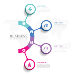 Vector business Presentation Connecting Steps Infographic Template