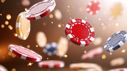 A casino chips falling through the air. Generative AI