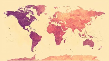 Fototapeta premium A heatmap-style world map showing population density.