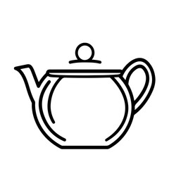 Obraz premium Outline Icon of a Classic Teapot with Curved Spout