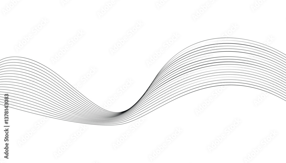 Leinwandbilder abstract wavy stripes on a white background. curved smooth wave line art. abstract banner with grey 