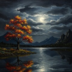 lake in the night