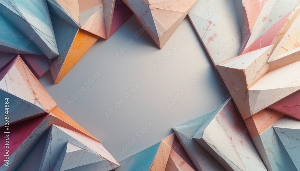 Aufkleber creative paper art installation studio space digital art abstract environment top-down viewpoint geo