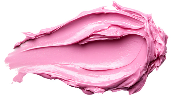 Pink paint smear isolated on white or transparent background.