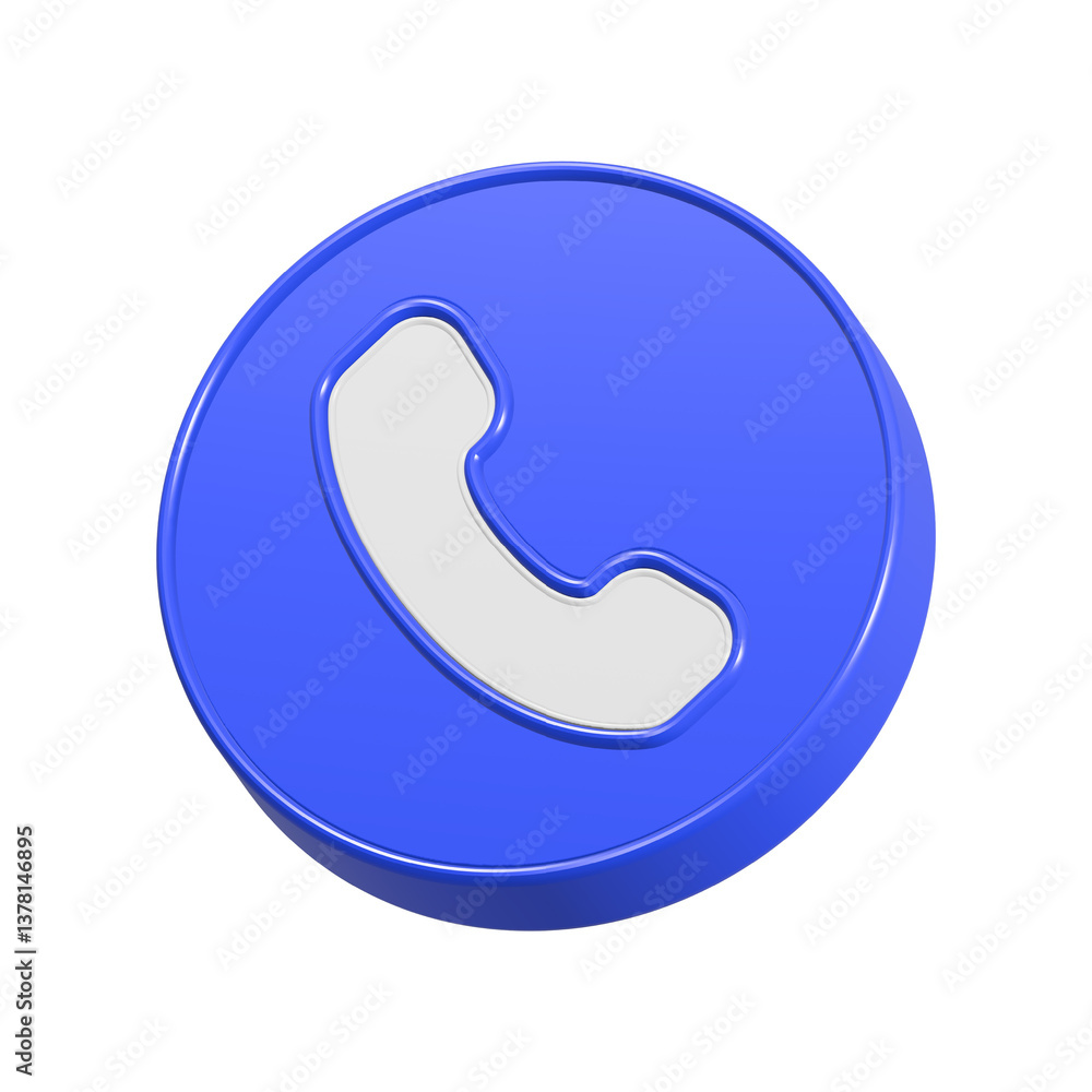 Aufkleber call icon 3d phone button 3d rendering