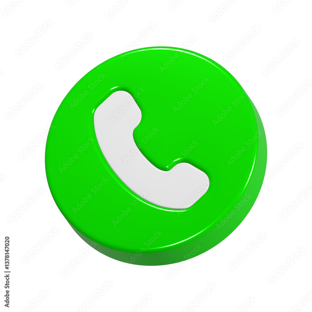 Poster call icon 3d phone button 3d rendering