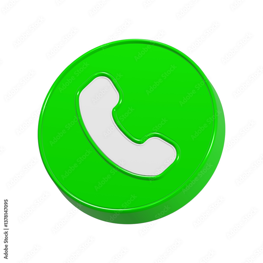 Poster call icon 3d phone button 3d rendering