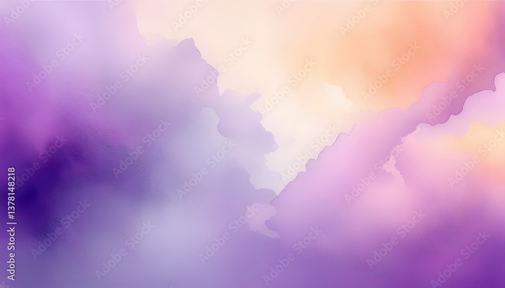 Poster dreamy watercolor gradient with soft purple and peach hues, abstract atmospheric background for digi