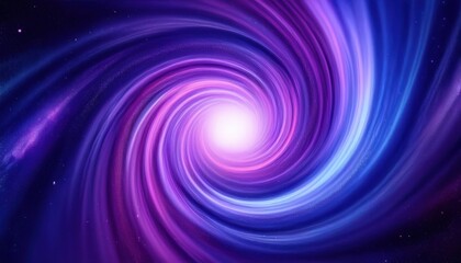 vibrant cosmic vortex with glowing light center, abstract purple and blue spiral, futuristic space time warp, sci-fi background

