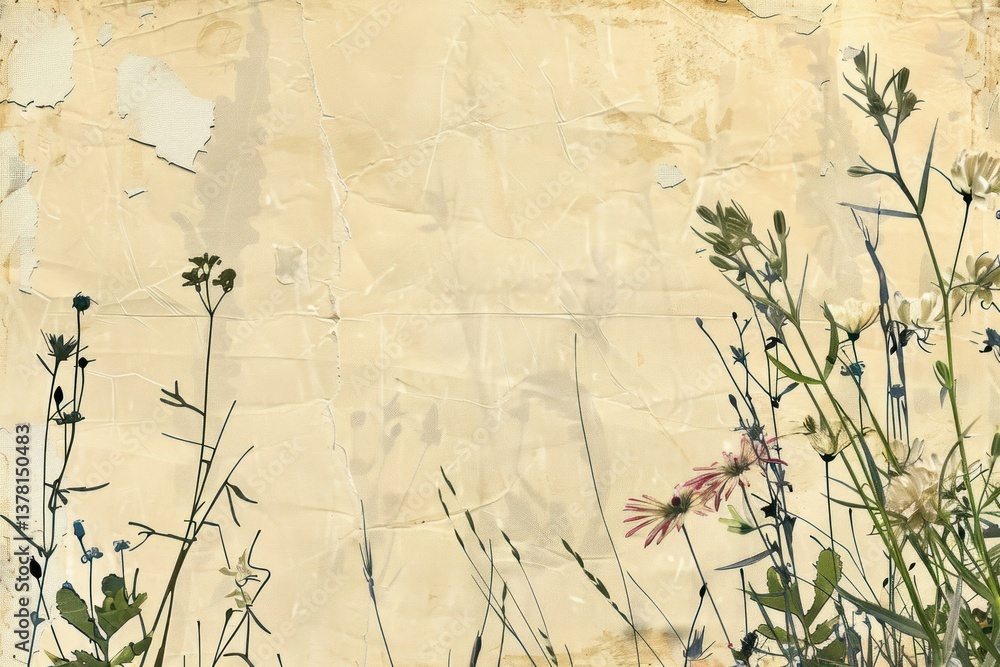 Poster summer meadow dancing ephemera border architecture backgrounds pattern.