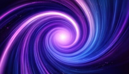vibrant cosmic vortex with glowing light center, abstract purple and blue spiral, futuristic space time warp, sci-fi background

