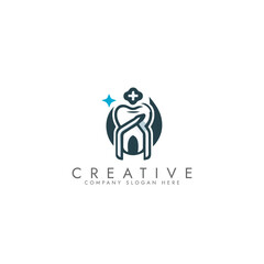 Obraz premium Creative Dental Clinic Logo Design, Dental Healthcare icon,Dental logo with tooth check mark vector template design