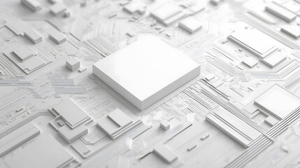 Abstract White Circuit Board