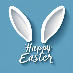 LAST MINUTE Easter Banner Template - Trendy Paper-Cut Bunny Ears with Calligraphy Text (Editable Vector) - Perfect for Social Media & Print 2025