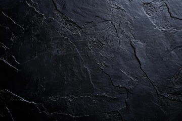 Naklejka premium Elegant black background with dark material texture, noise, and grain effect. AI generated illustration.