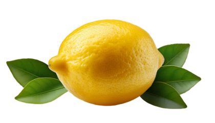 Fresh lemons showing juicy half and whole fruit on transparent background