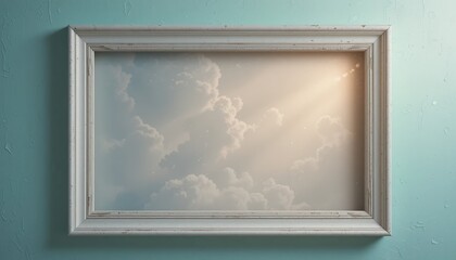 Captivating sunlit sky artwork modern interior painting display serene environment artistic viewpoint inspiring concept