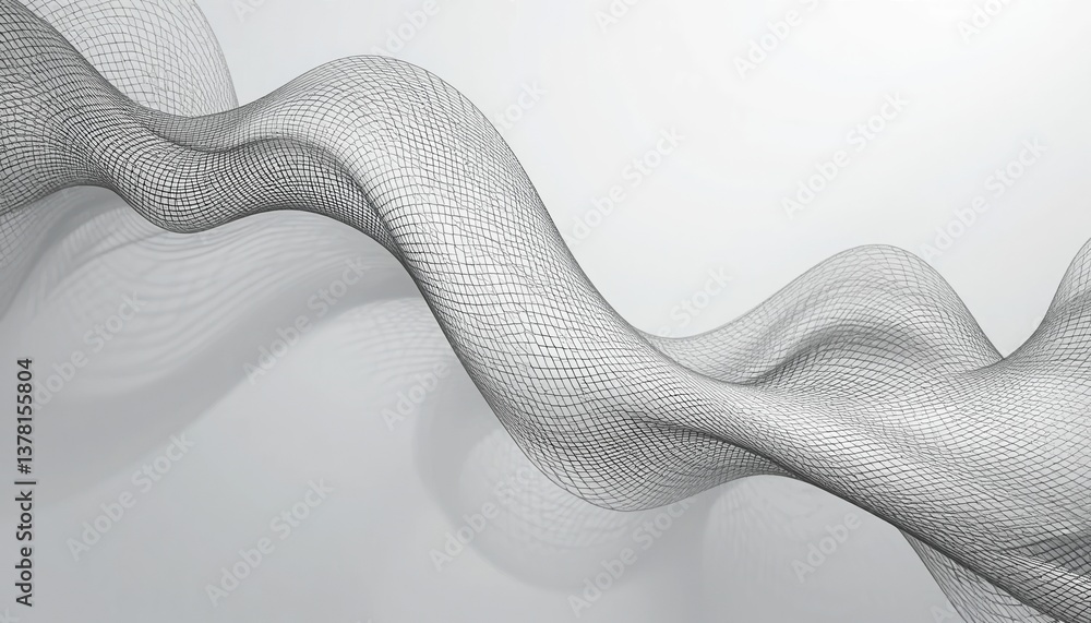 Poster dynamic wave motion in abstract art contemporary gallery digital artwork minimalist space close-up v