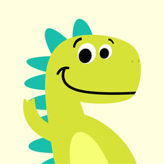 smiling dinosaur vector waving hand