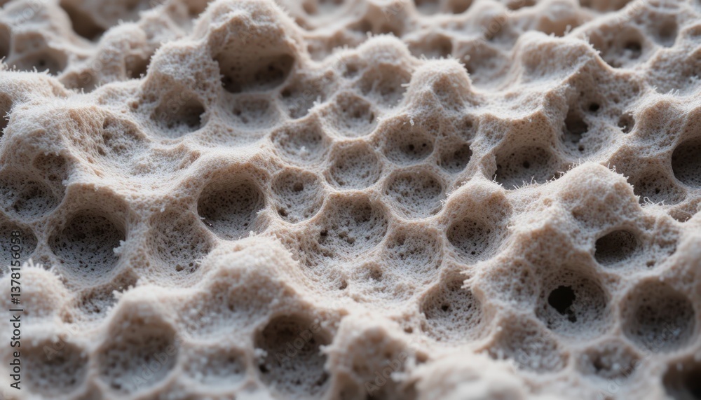 Poster exploring microbial structures under a microscope laboratory setting close-up macro photography scie
