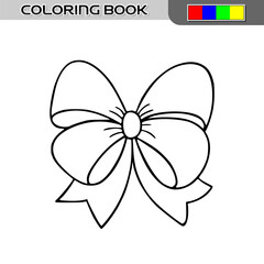 Ribbon vector lines for kids to color