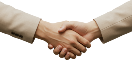 Isolated Hands Clasped in a Firm Handshake for Agreement