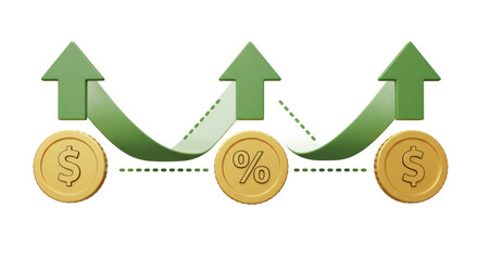 Isolated Money Flow Chart with Arrows and Currency Symbols