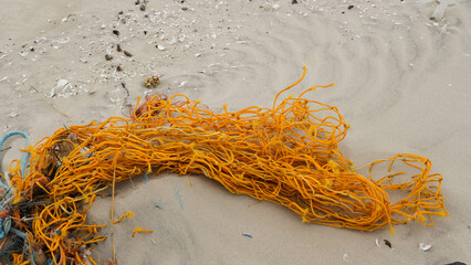 Geisternetz am Strand/ Netz am Strand